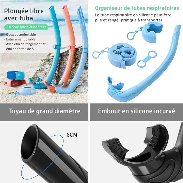 Набір для дорослого підводного плавання, безрамкова маска для дайвінгу Macaron, маска для підводного плавання з надшироким оглядом 180 та захистом від запотівання, професійна маска для підводного плавання із захистом від протікання, плавальні окуляри для 