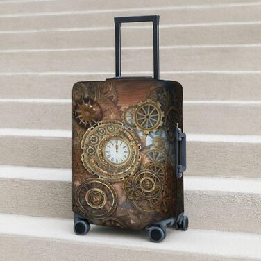 Чохол для валізи Ржавий Стімпанк захисний еластичний чохол від подряпин і пилу, чорний, розмір 80