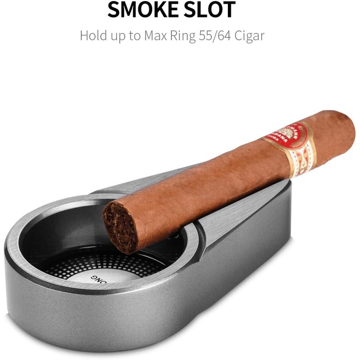 Попільничка для сигар CIGARLOONG з канавкою для тераси/зовнішнього/внутрішнього використання срібло