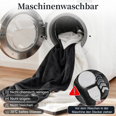 Електрична ковдра з автоматичним вимкненням, 130x180 см, ковдра з підігрівом, 8 режимами нагріву та таймером автоматичного вимкнення 1-12 годин, захист від перегріву, фланелева ковдра з підігрівом, яку можна прати в пральній машині, для дому та офісу, сір