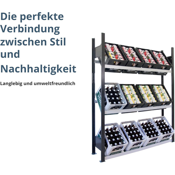 Стелаж для напоїв SCHULTE Regalwelt до 12 ящиків, 180x136x30 см (ВxШxГ), вантажопідйомність на полицю 60 кг, чорно-сріблястий