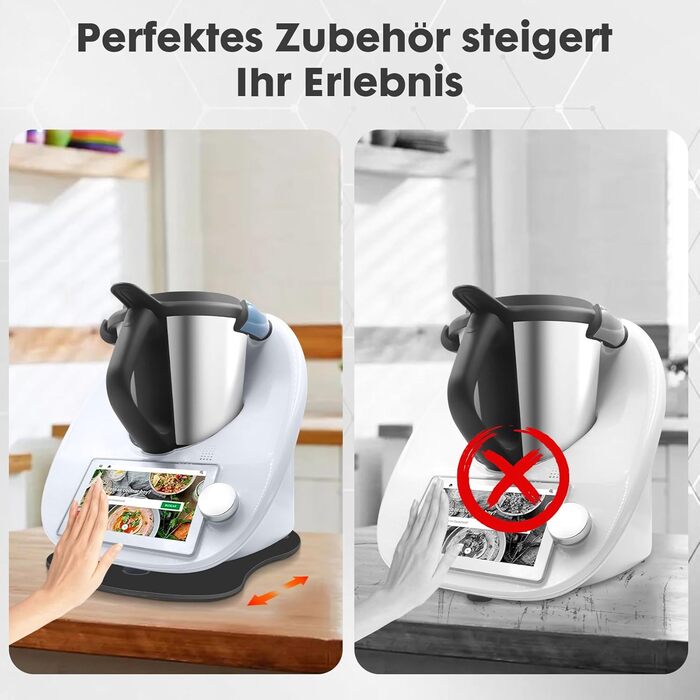 Акрилова розсувна дошка для Thermomix TM6 TM5, акрилова повстяна ковзаюча дошка для кухонного комбайна Thermomix Vorwerk TM6 Аксесуари Pad Board захищає стіл Швидкорухається дошка (глянцевий чорний)