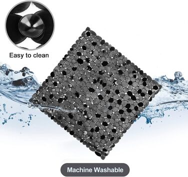 Килимок для душу, нековзний пластиковий килимок для дітей та сім'ї (чорний, квадрат-5454 см) Чорний квадрат-5454 см