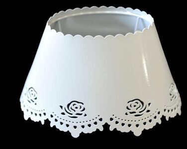 Абажур для настільної лампи овальної форми Metal White Roses Motif TL 25-17-13