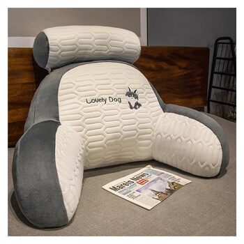 Подушка для читання SCARVES, з підтримкою для шиї/рук, латексна подушка Ice Silk, ергономічна подушка для спини для ліжка, чохли, що праються, для сидіння, читання або гри (колір чорний та білий, розмір 60 см x 60 см)