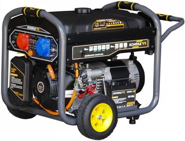 Двопаливний генератор 10 кВА ПОВНИЙ КОМПЛЕКТ Бензиновий та пропановий аварійний генератор 230/400 В Мобільний, включаючи подовжувач на 4 контакти, газовий балон та аксесуари