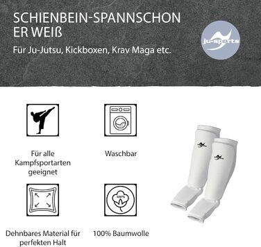 Захисні щитки для гомілок, білі, бавовняні Захисні щитки для багатьох бойових мистецтв Еластичні та пральні захисні щитки для гомілок
