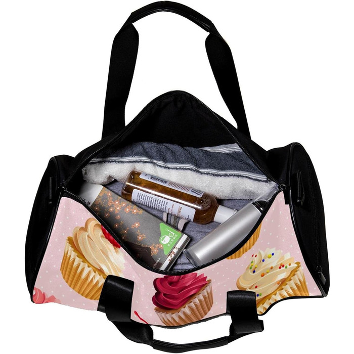 Спортивна сумка, маленька дорожня сумка, сумка для шопінгу та йоги, рожева з принтом Фрукти-Кекси, сумка для фітнесу на відкритому повітрі, сумка-шопер