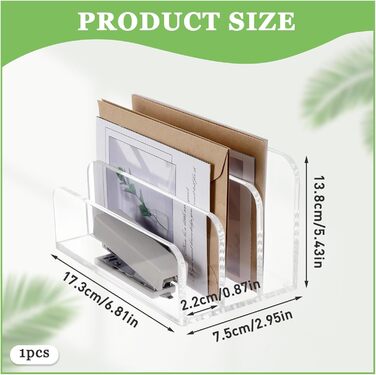 Акриловий тримач для листів з 3 відділеннями Настільний органайзер для листів Прозорий органайзер для пошти Лоток для листів пропонує більше місця для зберігання Елегантний лоток для документів