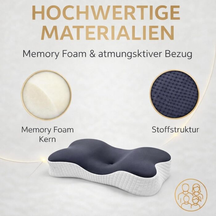 Подушка з піни з ефектом пам&39яті Universe-GL, ортопедична подушка для шиї, ергономічна подушка для сну на спині та на боці, підтримує хребет та шию, дихаюча та пральна, 634x9 см