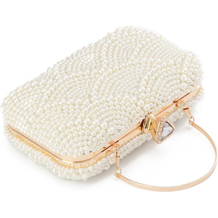 Жіноче перлове клатч-схвачення, елегантні весільні сумочки, вечірня сумочка, сумочка для нареченої, сумка на ланцюжку для вечірки та випускного, біла