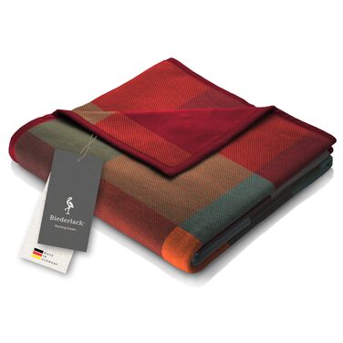 Пухнаста флісова ковдра biederlack з чистої бавовни в клітинку Зроблено в Німеччині ko-Tex, зроблено в зеленому кольорі Барвиста картата ковдра зі 100 бавовни Ковдра для дивана 150x200 см Вироблено за принципами сталого розвитку