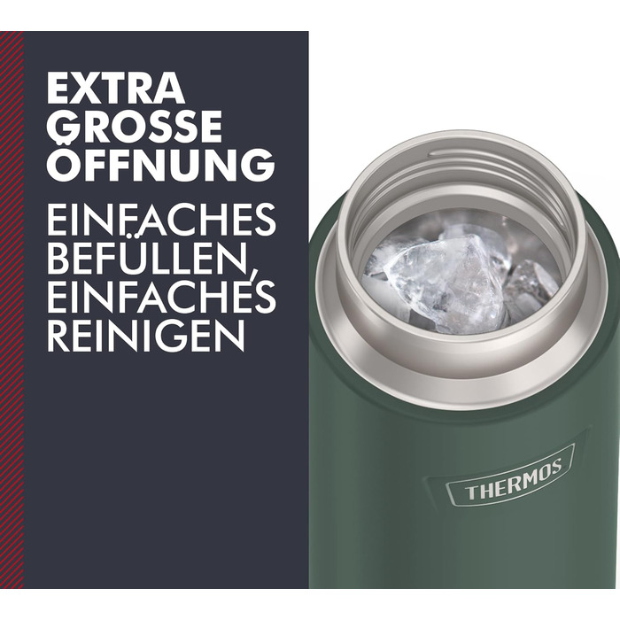 ТЕРМОС ICON ПЛЯШКА ДЛЯ НАПОЮ 0,71 л, зелений/лісовий килимок, термос з нержавіючої сталі 710 мл, ізольована пляшка для пиття, зберігає напої гарячими 18 годин / холодними 24 години, можна мити в посудомийній машині, герметична, без BPA 710 мл Зелений/лісо