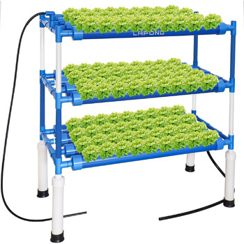 Гідропонна система вирощування з 108 місцями для рослин, 3 шари, набір для вирощування трав, фруктів і овочів у гідропонній системі садівництва, харчові ПВХ труби (запобігають росту водоростей)