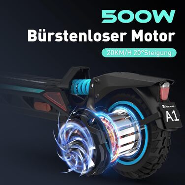 Самокат з допуском до дорожнього руху, 10-дюймовий складаний електричний самокат з вакуумними шинами ABE, електричний самокат для