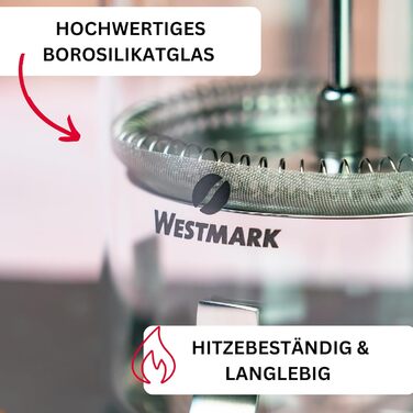 Кавоварка Westmark Френч-Прес, 500 мл, Бразиліа, без BPA, нержавіюча сталь, 24702260 кавоварка 500 мл