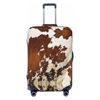 Чохол для валізи з принтом з червоної та білої яловичої шкіри BAFAFA, еластичний захист від подряпин та пилу, чорний, розмір 80