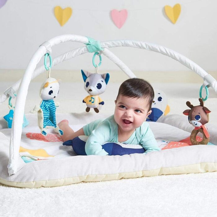 В-1 Play Mat Baby з музикою, 0 місяців, Play Blanket Baby, 18 заходів, інтерактивна музична фігурка, висококонтрастна дитяча книга, регульовані бантики, (Полярні чудеса), 2-