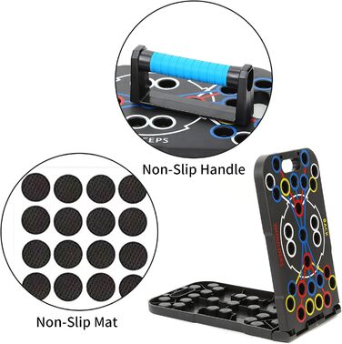 Розсувна дошка, портативна багатофункціональна знімна перекладина для віджимань 14-в-1, стійка для силових тренувань з ручками для чоловіків та жінок, тренажер для фітнесу та грудних м&39язів, 27-в-1