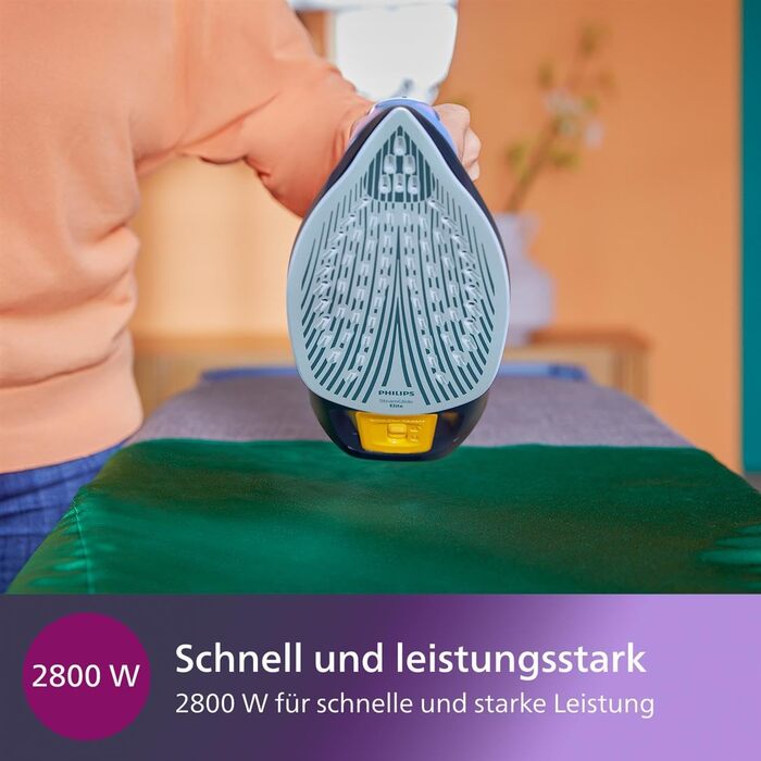 Парова праска Philips серії 7000, постійна подача пари 50 г/хв, паровий удар 250 г, підошва SteamGlide Elite, автоматичне захисне