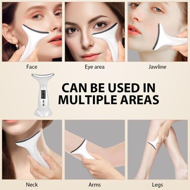 Масажер для обличчя AOGOE проти зморшок, пристрій для обличчя 45 V Face Beauty Meter, пристрій для краси обличчя 3-в-1 для підтяжки та підтяжки шкіри, EMS масаж обличчя для жінок чоловіків V Shape Face пристрій