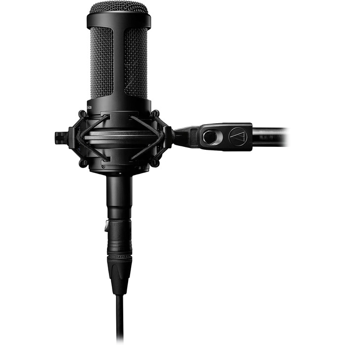 Конденсаторний мікрофон Audio-Technica AT2035 з кардіоїдною спрямованістю (XLR), чорний та аудіоінтерфейс Focusrite Scarlett Solo 3rd Gen