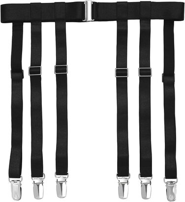 4/6 Metal Clips Black 6 Garter Belts with Clips, 4/6 Metal Clips Black 6 Garter Belts with Clips