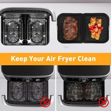 Аксесуари для фритюрниці для Ninja Foodi Flexdrawer 10.4L AF500EU AF500EUCP, Cecotec 9000, 110.4L25.2L Аксесуари для силіконової форми, Силіконові аксесуари для фритюрниці, 3