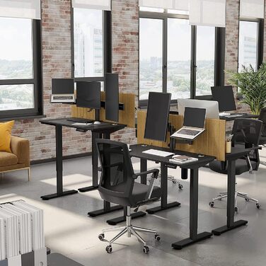 Стіл Flamaker з регулюванням висоти, електрична рама столу, 2-рівневе телескопічне регулювання висоти з пам&39яттю (чорний)