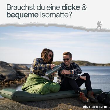 Надзвичайно товстий надувний килимок для сну - товщиною 12 см та шириною 70 см з ножним насосом та подушкою - Надувний матрац для кемпінгу з невеликим розміром упаковки для активного відпочинку, походів та велопрогулянок