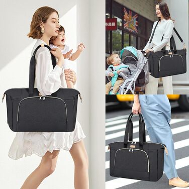 Пеленальна сумка для немовлят - велика сумка для мами з портативним пеленальним килимком, сумка для манекена, лікарняна сумка, дор