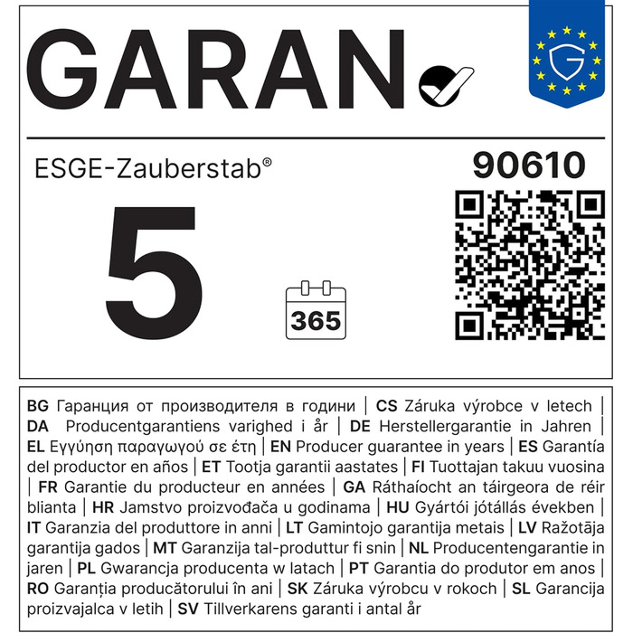 Занурювальний блендер ESGE Zauberstab M 160 G Gourmet 90610, 160 Вт, 2 швидкості до 15 000 об/хв, ергономічна ручка, надійний двигун, з аксесуарами, Made in Switzerland