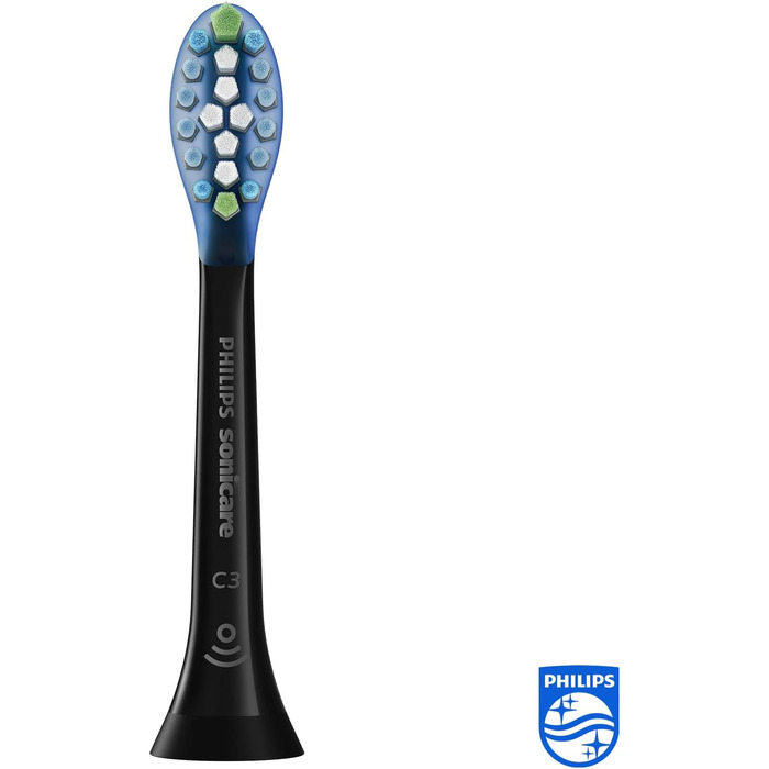 Оригінальні насадки для звукової зубної щітки Philips Sonicare C3 Premium Plaque Defense Standard 4 упаковки чорного кольору (модель HX9044/33) (2 шт. и)