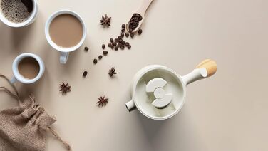 Французький прес з нержавіючої сталі HEEMBURG Термокавоварка з подвійними стінками з ізоляцією Французький прес для кави Прес для кави 1 л Thermo Brewer 5 чашок Кавоварка біла