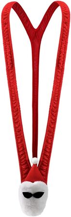 Чоловічий слінг-боді Santa, червоний оксамит, глибокий V-виріз