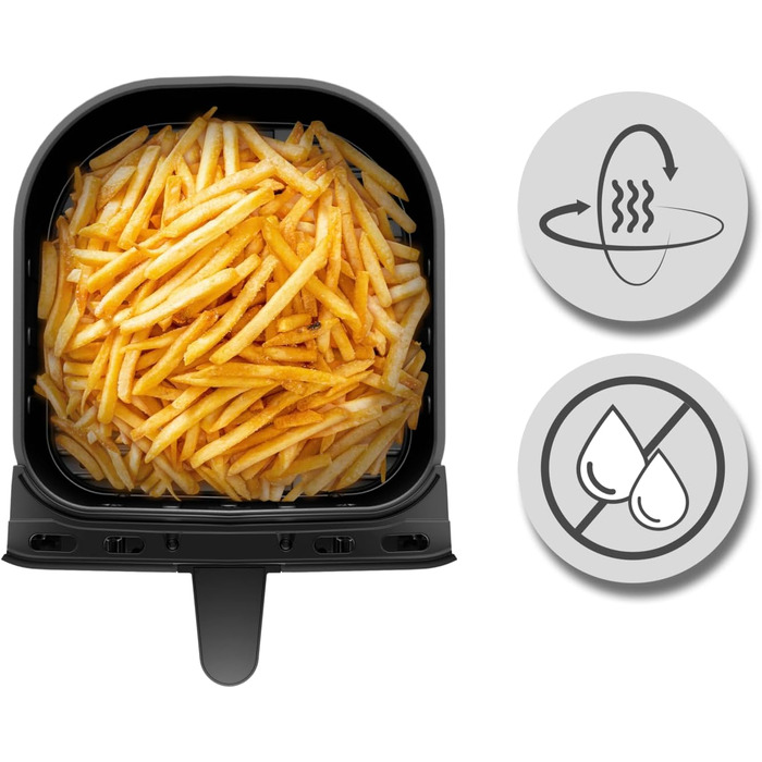 Мультикнопкова фритюрниця WMF, фритюрниця, 1550 Вт, 0,8 кг для 4-6 осіб, здорове смаження, зневоднення, гриль, фритюрниця з 8 програмами, фритюрниця 4,2 л, чорна