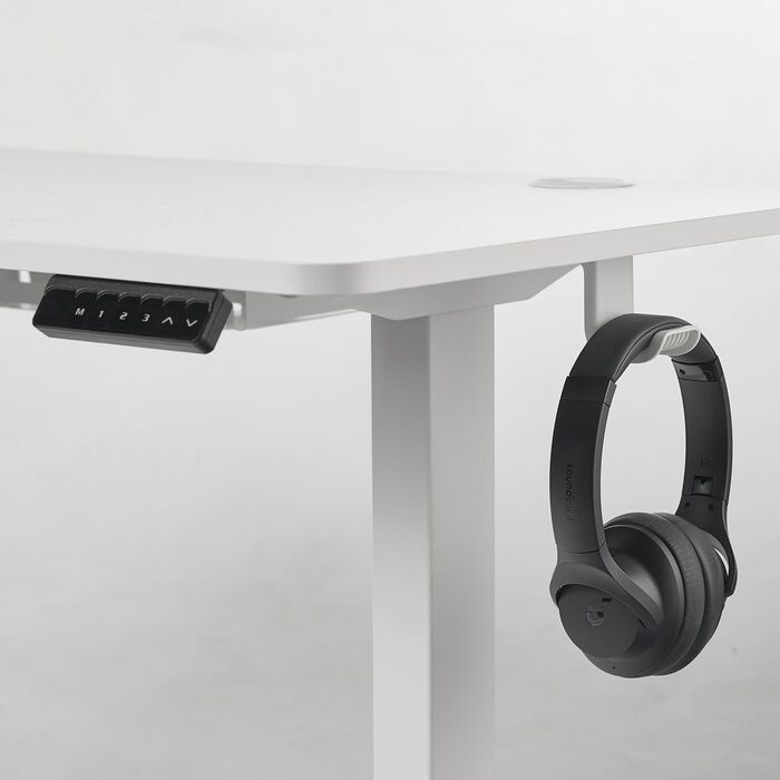 Стіл FlexxPro з регульованою висотою 3 розміри та 2 кольори Безперервна робоча поверхня Включно зі світлодіодною панеллю керування та системою керування кабелями Електричне регулювання та ергономічний 100x60 см, білий