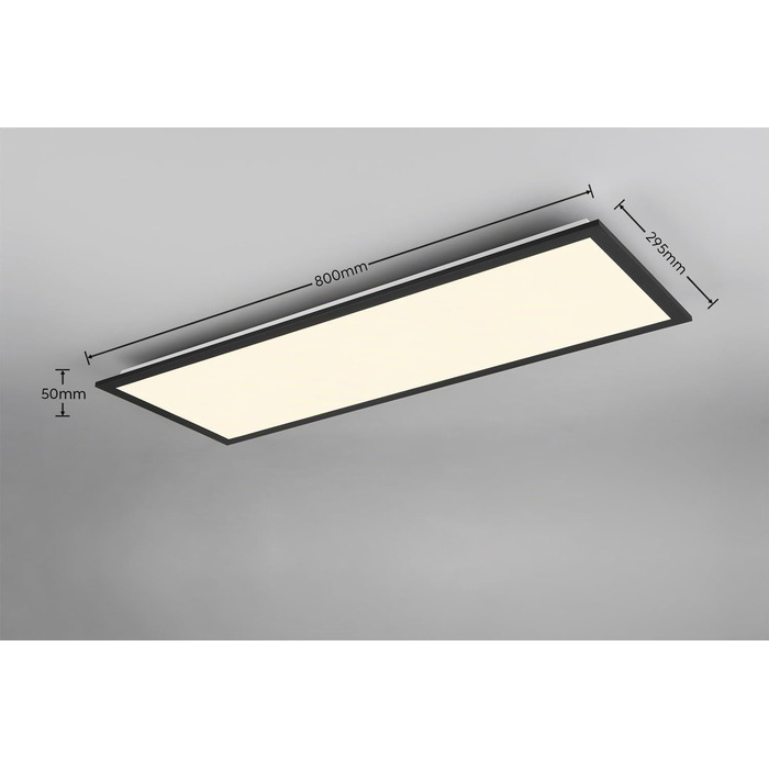 Стельовий LED-світильник Reality Beta R67668032, матовий чорний метал, 31 Вт RGB, Dynamic Light, з пультом керування, 80x30 см