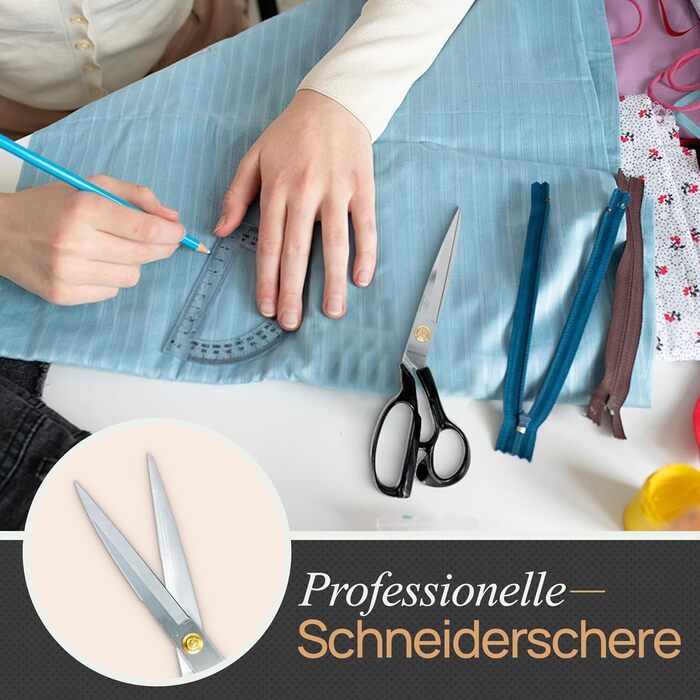 Кравецькі ножиці 30,5 см Надміцні професійні ножиці для тканини з нержавіючої сталі, надзвичайно гострі та ергономічні ідеально підходять для шкіри та товстих тканин з обрізачем ниток та подарунковою коробкою