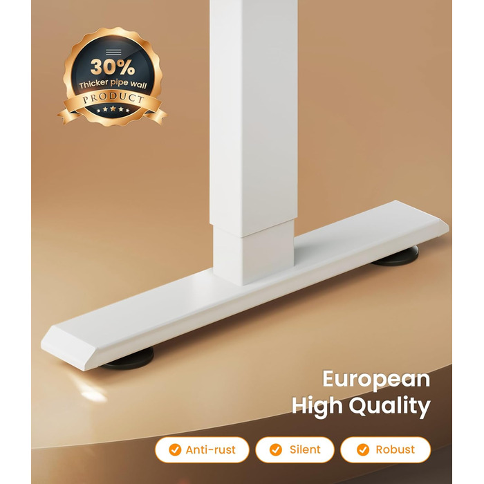 Електричний стіл MAIDeSITe з потужним двигуном, регульованою по висоті рамою столу з двосекційними ніжками та 4 налаштуваннями пам&39яті - T1 Pro (білий)