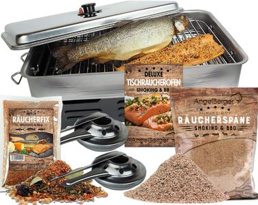 Піч Angel-Berger Deluxe з аксесуарами Коптильня з нержавіючої сталі Коптильня з коптильним борошном Розчин для копчення Інструкції