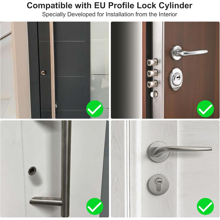 Електронний дверний замок із відбитком пальця WELOCK Touch61, циліндр замка передніх дверей, біометричний відбиток пальця та карта RFID, робочий додаток Bluetooth IP65 для дверей 30-70 мм