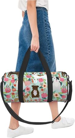 Спортивна сумка, дорожня сумка, з принтом тварин, сумка на нічліг, чорна, універсальний розмір, сумка для подорожей