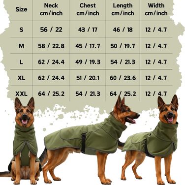 Водонепроникний дощовик для собак, регульований дощовик для великих та середніх собак, вітрозахисний теплий костюм для собак, лабрадор, хаскі (зелений, розмір M) M Зелений