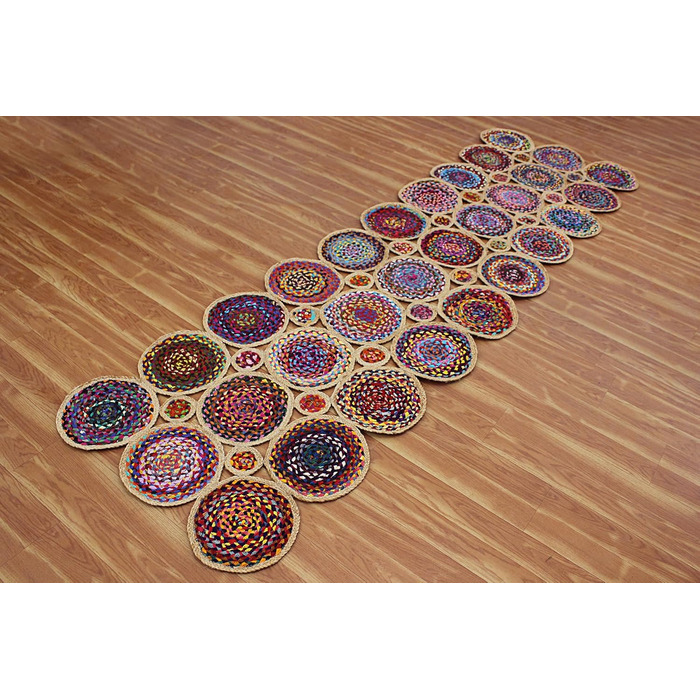 Килимок CASAVANI Cape Code Collection - 10,2 x 30,5 см, різнокольоровий, бавовна та джут чінді, геометричний килим кілім, для прим