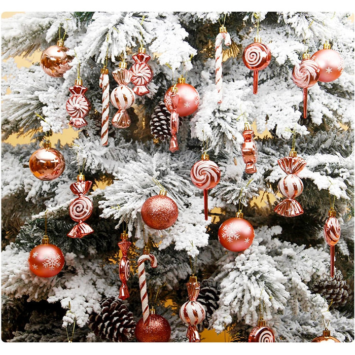 Різдвяні кулі 36 шт рожеве золото Xanorrg