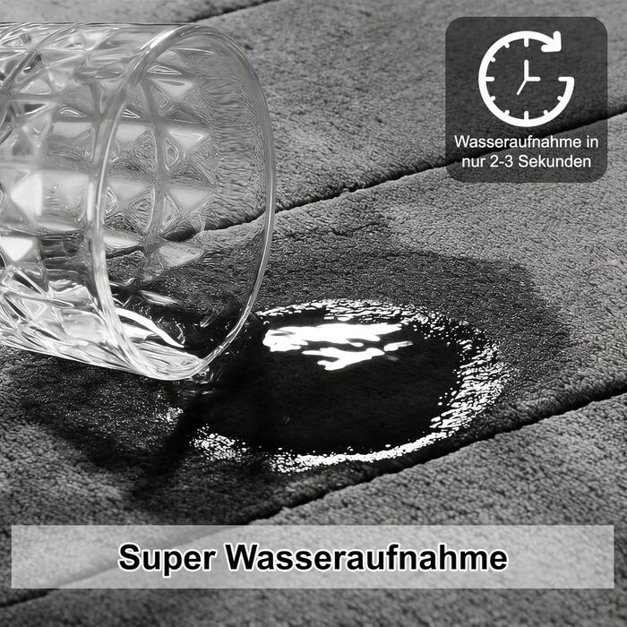 Комплект килимків для ванної CEWROM з 3 предметів з піни з ефектом пам&39яті, м&39який килимок для ванної з піни з ефектом пам&39яті та U-подібний килимок для туалету, комплект килимків для ванної з мікрофібри, килимки для ванної кімнати, які можна прати 