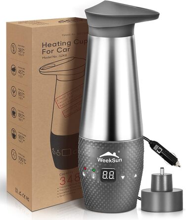 Чайник для автомобіля 12v, з контролем температури для кемпінгу, нержавіюча сталь всередині, швидке закипання, автоматичне відключ