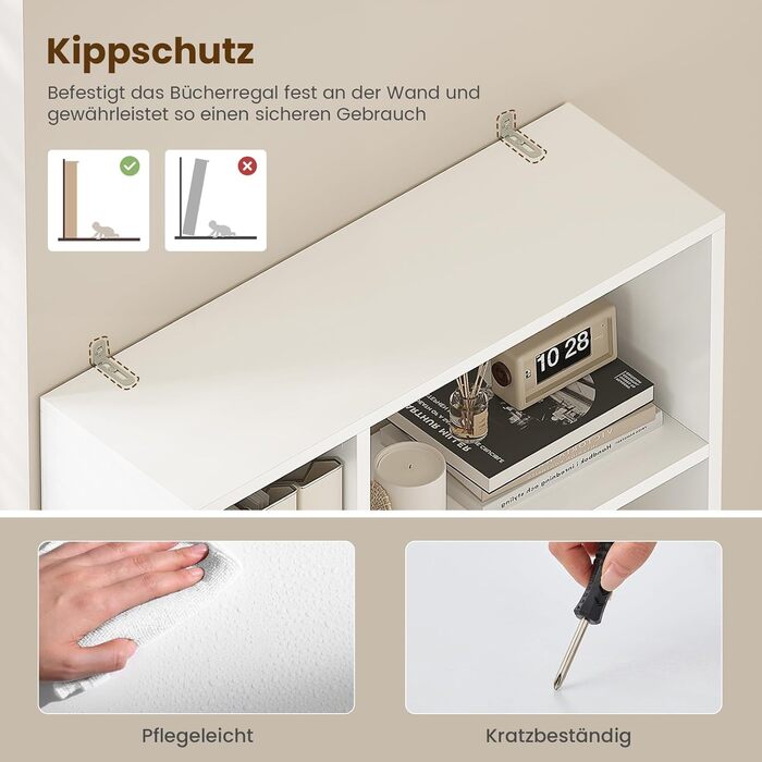 Біла дерев&39яна книжкова шафа, висока книжкова шафа з 4 полицями та відкритим місцем для зберігання, окремостояча полиця з дверцятами для вітальні, спальні, офісу, кабінету, 155x60x24 см, білий