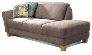 Шезлонг CAVADORE Gootlaand, шезлонг з пружинною серцевиною та лівим підлокітником у стилі кантрі, 194 x 84 x 91 см, коричневий, лівий підлокітник, ніжки натуральний паризько-сірий колір